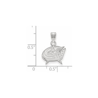 14k White Gold NHL LogoArt Columbus Blue Jackets Small Pendant