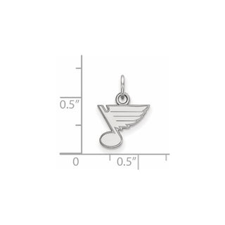 14k White Gold NHL LogoArt St. Louis Blues Extra Small Pendant