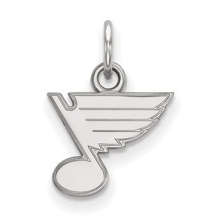 Sterling Silver Rhodium-plated NHL LogoArt St. Louis Blues Extra Small Pendant