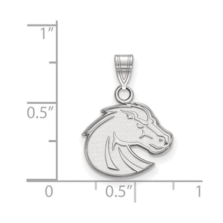 Sterling Silver Rhodium-plated LogoArt Boise State University Bronco Small Pendant