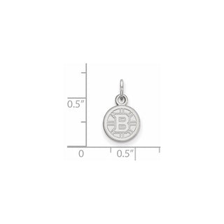 14k White Gold NHL LogoArt Boston Bruins Extra Small Pendant