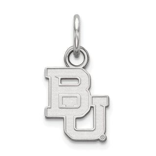 Sterling Silver Rhodium-plated LogoArt Baylor University Bears Extra Small Pendant