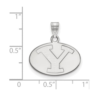 Sterling Silver Rhodium-plated LogoArt Brigham Young University Letter Y Small Pendant