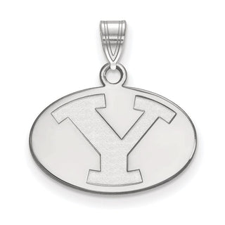 Sterling Silver Rhodium-plated LogoArt Brigham Young University Letter Y Small Pendant