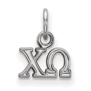 Sterling Silver Rhodium-plated LogoArt Chi Omega Sorority Greek Letters Extra Small Pendant