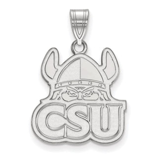 Sterling Silver Rhodium-plated LogoArt Cleveland State University Large Pendant