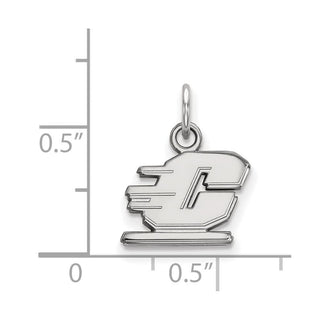 Sterling Silver Rhodium-plated LogoArt Central Michigan University Letter C Extra Small Pendant