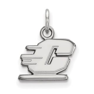 Sterling Silver Rhodium-plated LogoArt Central Michigan University Letter C Extra Small Pendant