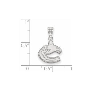 10k White Gold NHL LogoArt Vancouver Canucks Small Pendant