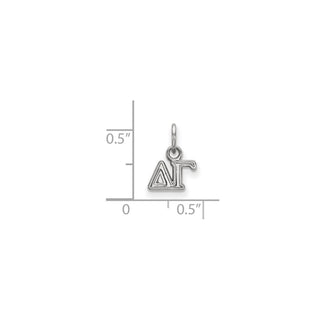 Sterling Silver Rhodium-plated LogoArt Delta Gamma Sorority Greek Letters Extra Small Pendant