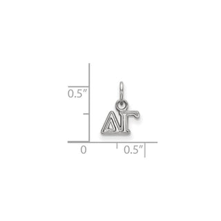 Sterling Silver Rhodium-plated LogoArt Delta Gamma Sorority Greek Letters Extra Small Pendant