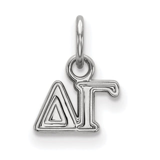 Sterling Silver Rhodium-plated LogoArt Delta Gamma Sorority Greek Letters Extra Small Pendant