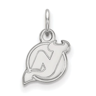 10k White Gold NHL LogoArt New Jersey Devils Extra Small Pendant