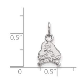 14k White Gold LogoArt East Carolina University Pirate Extra Small Pendant