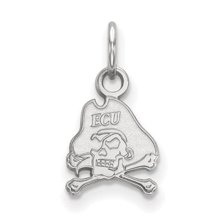 14k White Gold LogoArt East Carolina University Pirate Extra Small Pendant