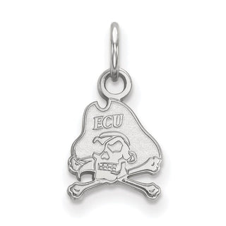 14k White Gold LogoArt East Carolina University Pirate Extra Small Pendant