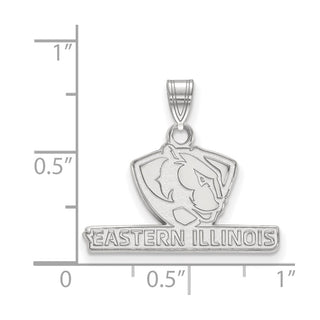 Sterling Silver Rhodium-plated LogoArt Eastern Illinois University Small Pendant