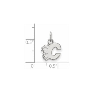 14k White Gold NHL LogoArt Calgary Flames Letter C Extra Small Pendant