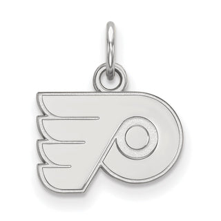 Sterling Silver Rhodium-plated NHL LogoArt Philadelphia Flyers Extra Small Pendant