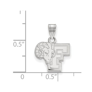 14k White Gold LogoArt Fordham University Ram Small Pendant