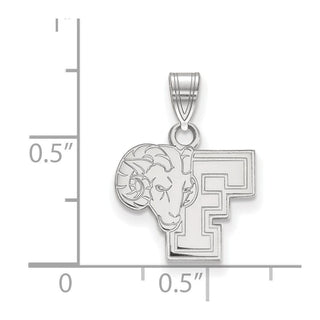 10k White Gold LogoArt Fordham University Ram Small Pendant