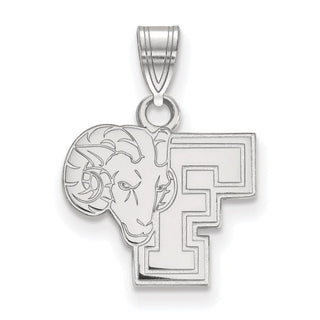 10k White Gold LogoArt Fordham University Ram Small Pendant