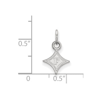 Sterling Silver Rhodium-plated LogoArt Furman University Extra Small Pendant