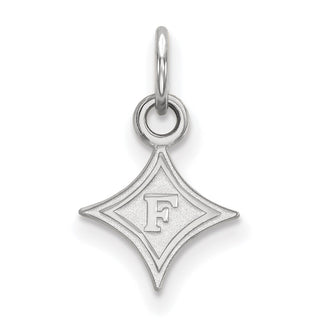 Sterling Silver Rhodium-plated LogoArt Furman University Extra Small Pendant