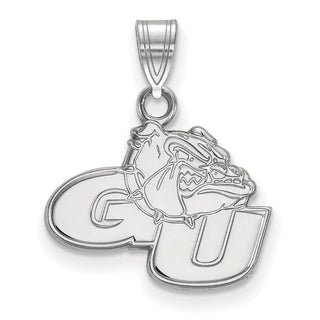 14k White Gold LogoArt Gonzaga University G-U Bulldog Small Pendant