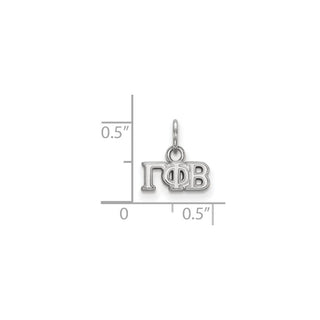 Sterling Silver Rhodium-plated LogoArt Gamma Phi Beta Sorority Greek Letters Extra Small Pendant