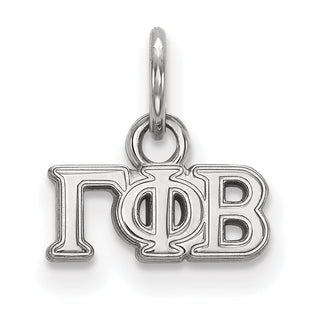 Sterling Silver Rhodium-plated LogoArt Gamma Phi Beta Sorority Greek Letters Extra Small Pendant