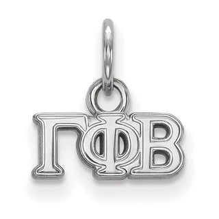 Sterling Silver Rhodium-plated LogoArt Gamma Phi Beta Sorority Greek Letters Extra Small Pendant