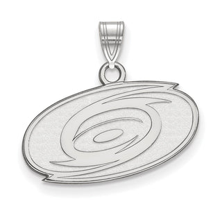 14k White Gold NHL LogoArt Carolina Hurricanes Small Pendant
