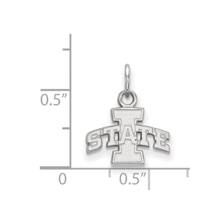 Sterling Silver Rhodium-plated LogoArt Iowa State University Extra Small Pendant