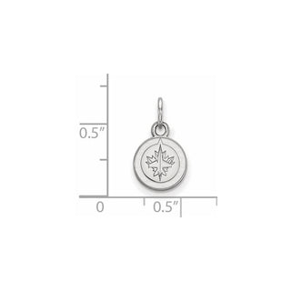 10k White Gold NHL LogoArt Winnipeg Jets Extra Small Pendant