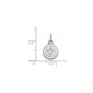 14k White Gold NHL LogoArt Winnipeg Jets Extra Small Pendant