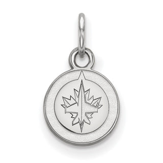 Sterling Silver Rhodium-plated NHL LogoArt Winnipeg Jets Extra Small Pendant