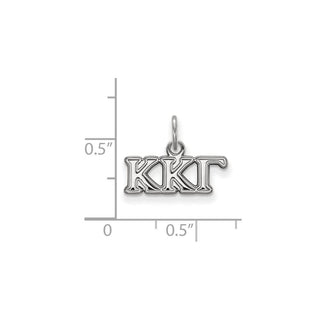 Sterling Silver Rhodium-plated LogoArt Kappa Kappa Gamma Sorority Greek Letters Extra Small Pendant