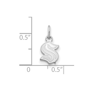10k White Gold NHL LogoArt Seattle Kraken XS Pendant