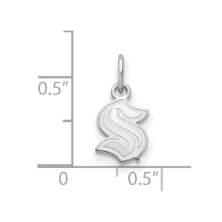 Sterling Silver Rhodium-plated NHL LogoArt Seattle Kraken XS Pendant