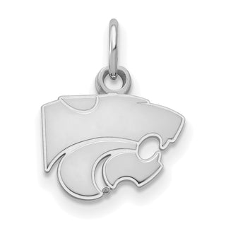 Sterling Silver Rhodium-plated LogoArt Kansas State University Wildcat Extra Small Pendant