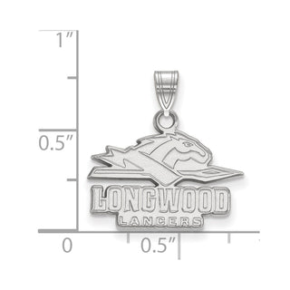 14k White Gold LogoArt Longwood University Lancers Small Pendant
