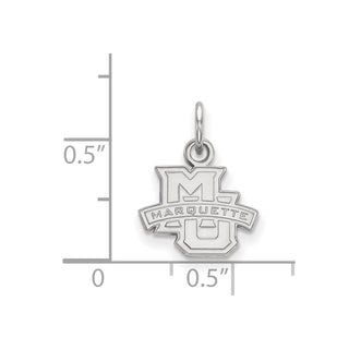 Sterling Silver Rhodium-plated LogoArt Marquette University Extra Small Pendant