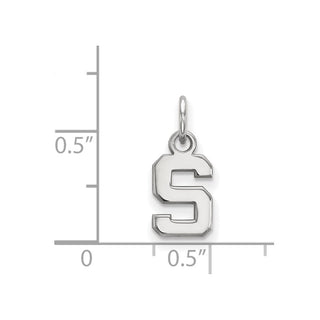 10k White Gold LogoArt Michigan State University Letter S Extra Small Pendant