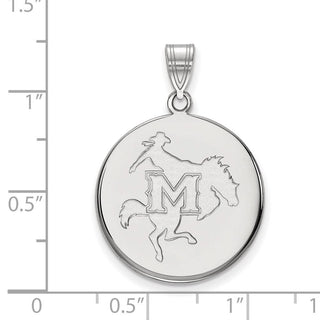 14k White Gold LogoArt McNeese State University Large Disc Pendant