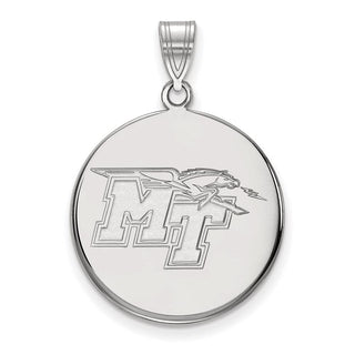 10k White Gold LogoArt Middle Tennessee State University M-T Large Disc Pendant
