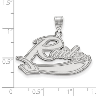 Sterling Silver Rhodium-plated LogoArt Mt Union College Raiders Large Pendant