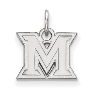 Sterling Silver Rhodium-plated LogoArt Miami University Ohio Letter M Extra Small Pendant