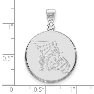 14k White Gold LogoArt Missouri Western State University Griffon Large Disc Pendant