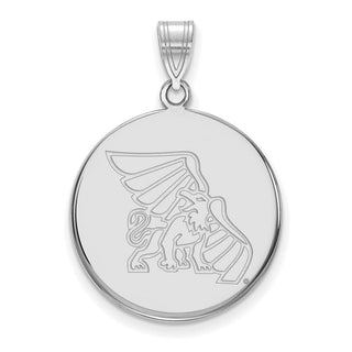14k White Gold LogoArt Missouri Western State University Griffon Large Disc Pendant